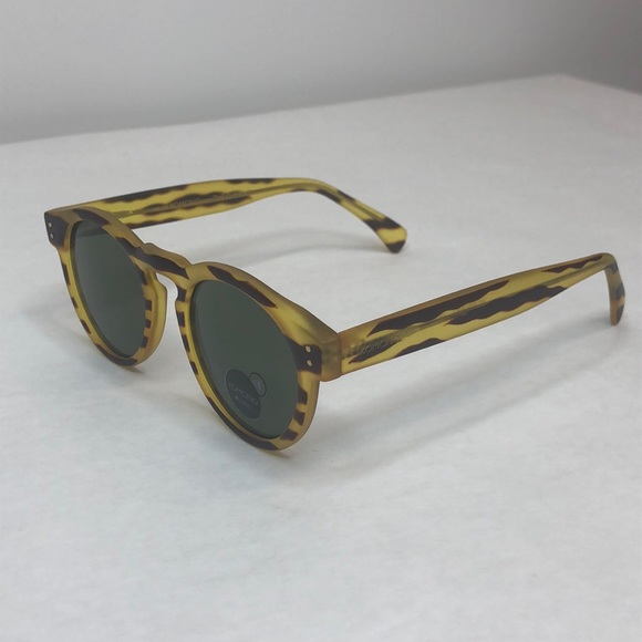 KOMONO Clement Safari Sunglasses NEW yellow brown stripe main image 5